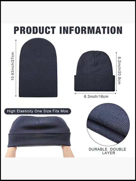 24 Pcs Unisex Winter Beanie & Glove Set - Acrylic Knit Hat & Gloves Combo Pack main image 6